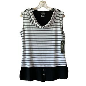 NEW Artex Fashions Black And White Tunic Top